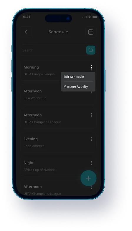 main schedule