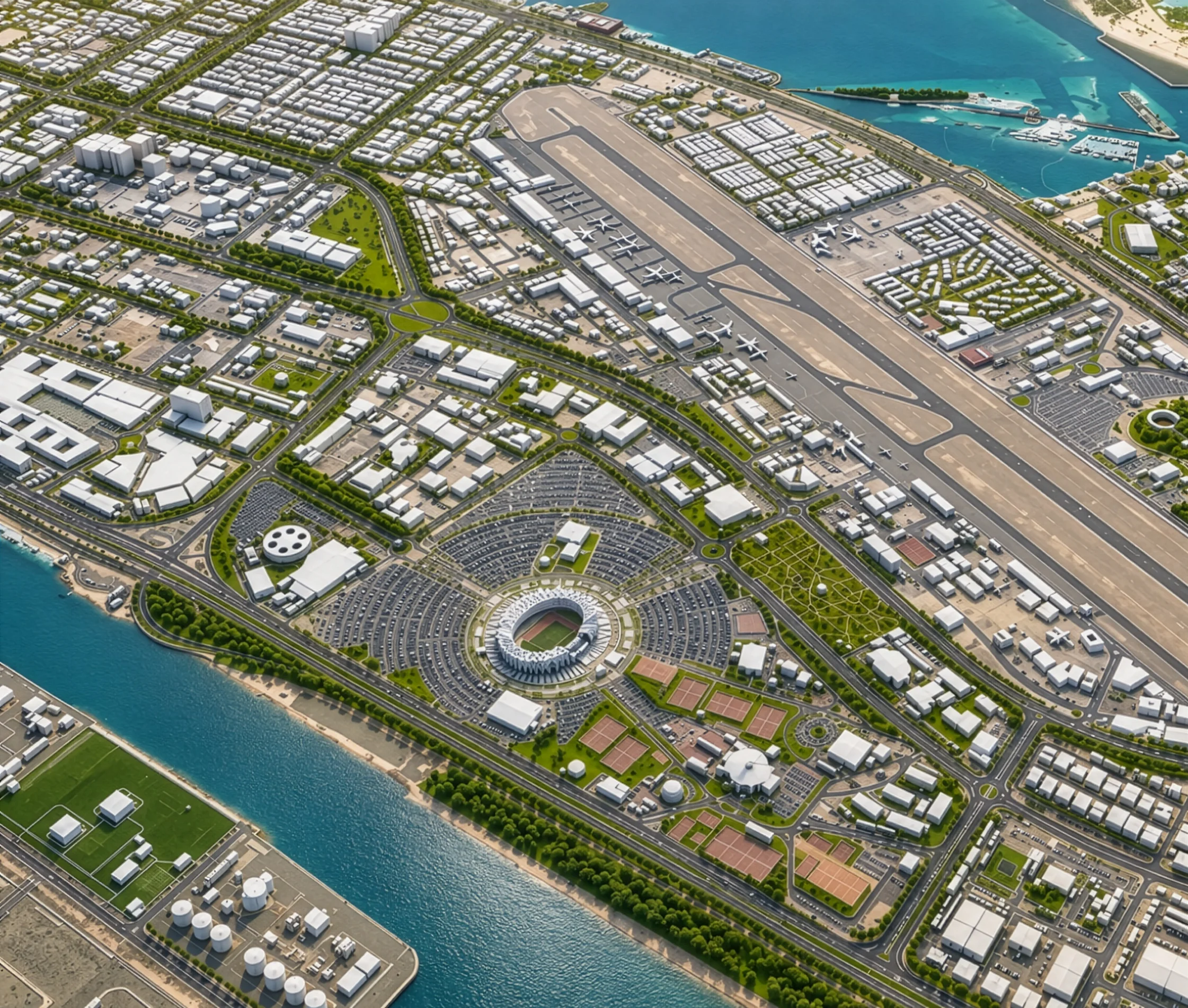 Physical Layer GIS Terrain and Urban Infrastructure 3D Rendering