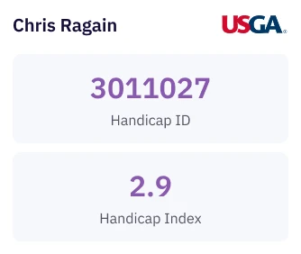 USGA handicap tracking card showing player handicap ID and index
